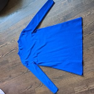 COS Wool Blue Knit Mini Dress Mock Neck